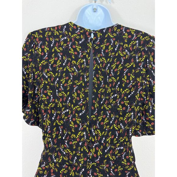 Free People Boho Floral V-Neck Romper with Pockets Size 2 - Picture 6 of 8